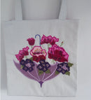 Vintage 3D Roses & Umbrella Pillow