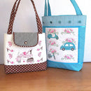 Bundle Vintage Travel Tote and Coffee Time Handbag