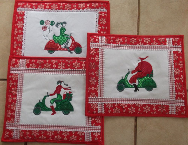 Guided Coaching Bundle of 3 Christmas Mug Rugs or Placemats