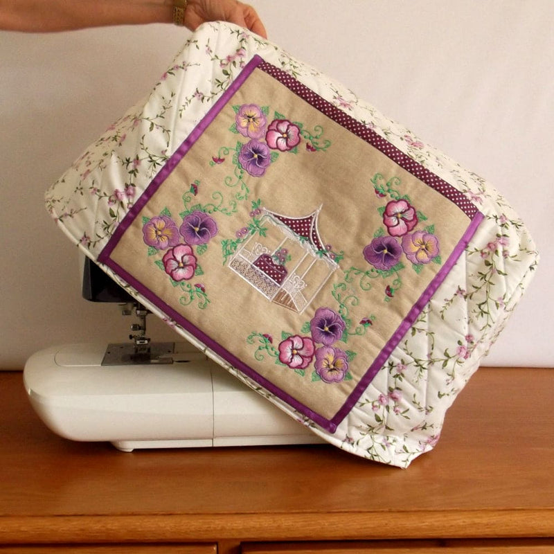 Bundle Pansy Sewing Machine Cover and Mat