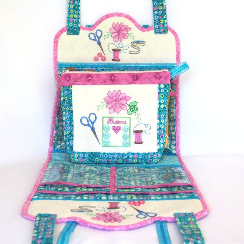 Bundle Rock Roses Sewing Carryall and Pretty Cosmetic Bag