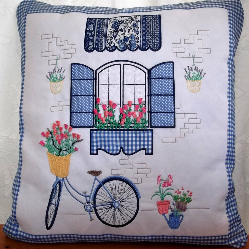 Vintage Paris Bicycle Cushion