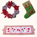 Bundle Christmas Wreath, Table Runner and Stocking