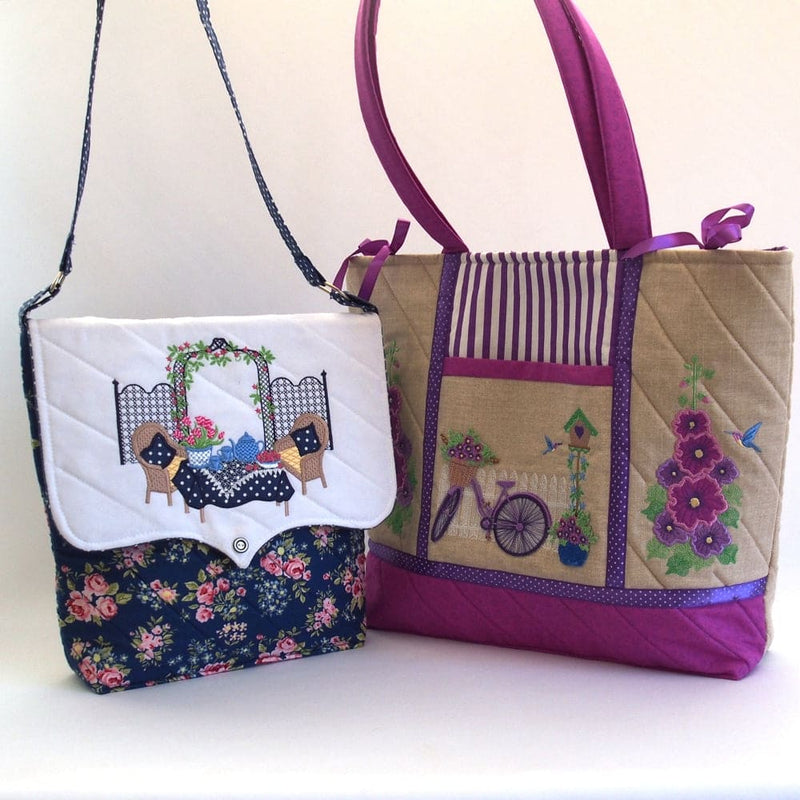 BUNDLE HOLLYHOCKS SEWING BAG AND SECRET GARDEN HANDBAG
