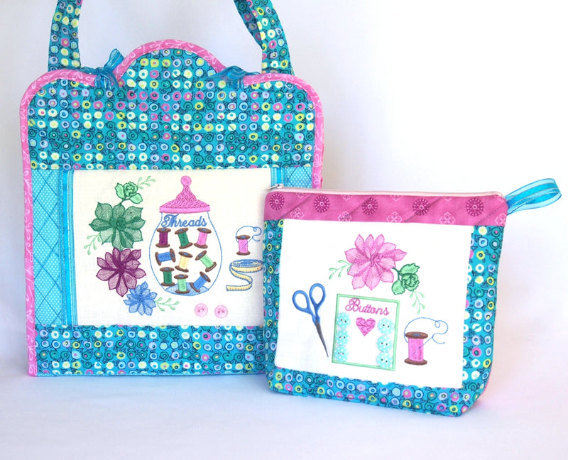 Rock Roses Sewing Carryall