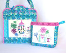 Bundle Rock Roses Sewing Carryall and Pretty Cosmetic Bag