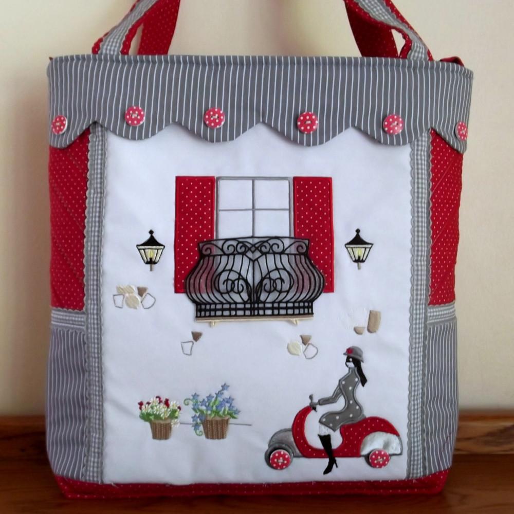 Machine Embroidery Projects: Carry Me Home Italian Bag