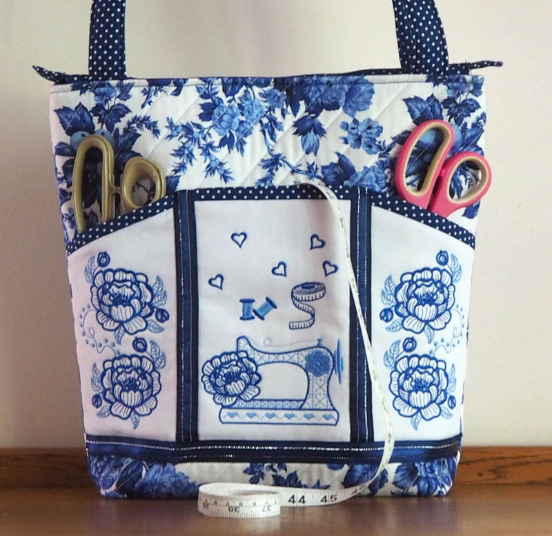 Bundle Blue Delft and Hollyhocks Sewing Bags
