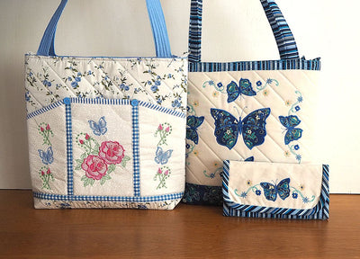 Bundle Rose Rhapsody and Butterfly Twirls Tote and Wallet