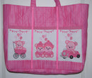 Blue or Pink Teddies Diaper Bag or Toy Bag