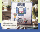 Vintage Paris Bicycle Cushion