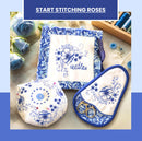 Rose Sewing Essentials - Biscornu Pincushion, Scissor Keep and Needle Case