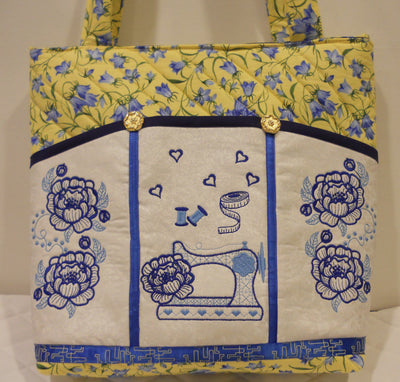 Bundle Blue Delft and Hollyhocks Sewing Bags