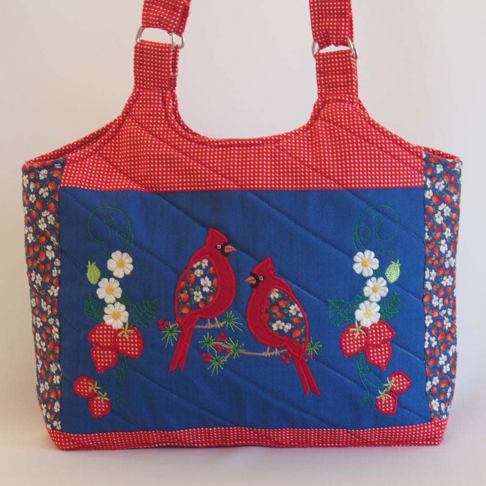 Cardinal and Strawberries Tote Enchanting Designs