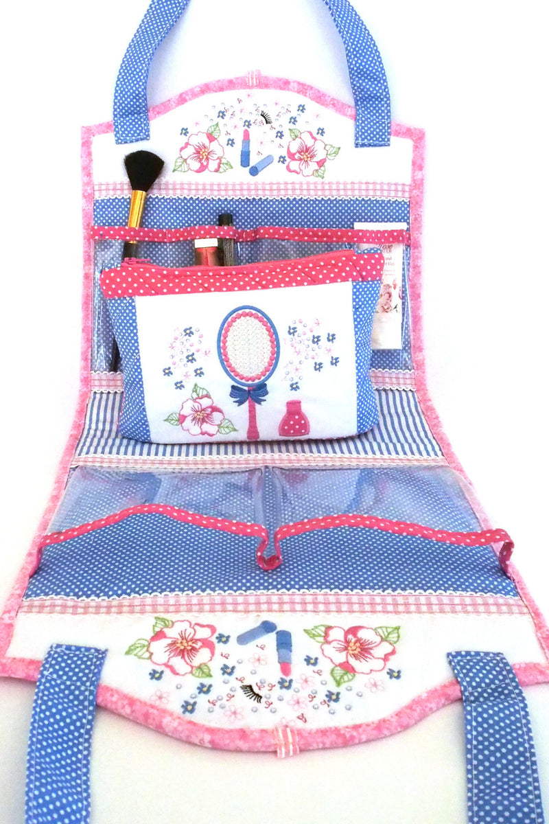 Bundle Rock Roses Sewing Carryall and Pretty Cosmetic Bag